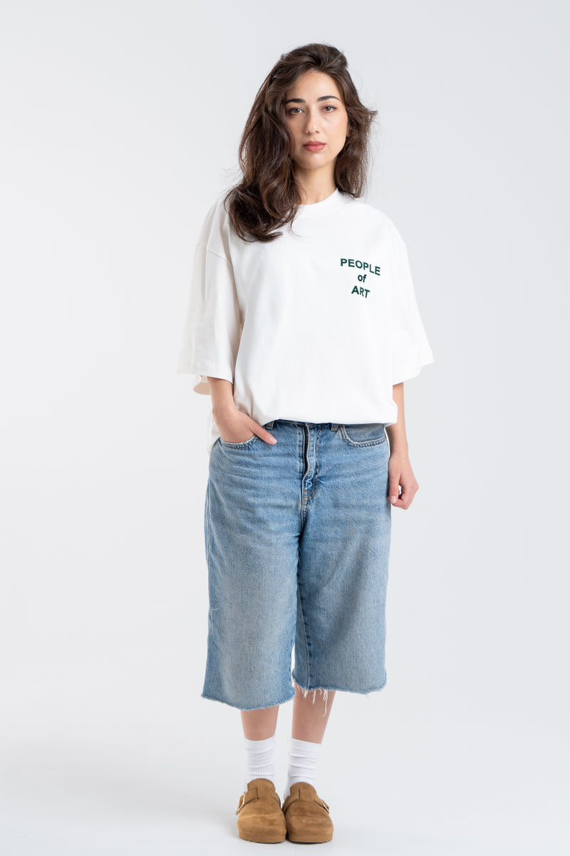 WHITE/NIGHT GREEN ENGLISH TEE