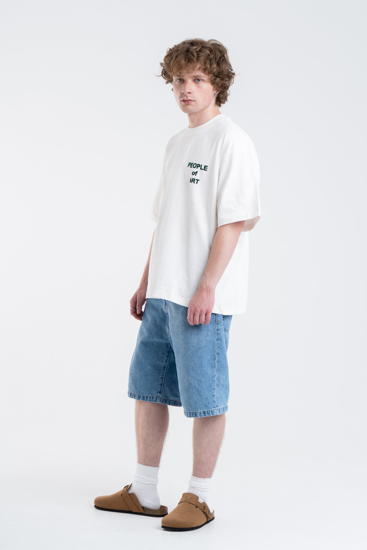 WHITE/NIGHT GREEN ENGLISH TEE