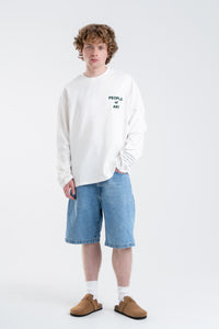 WHITE/NIGHT GREEN ENGLISH LONGSLEEVE
