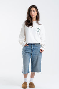 WHITE/NIGHT GREEN ENGLISH LONGSLEEVE