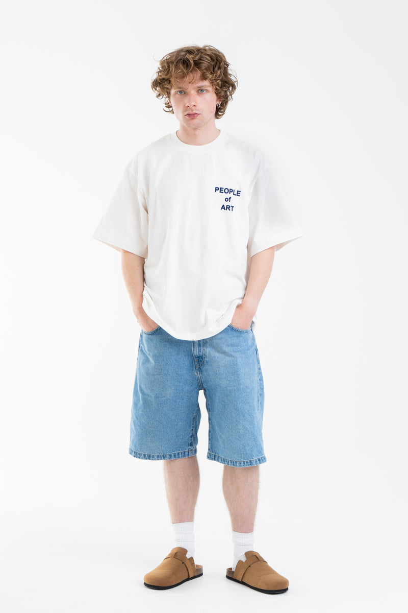 WHITE/BLUE ENGLISH TEE