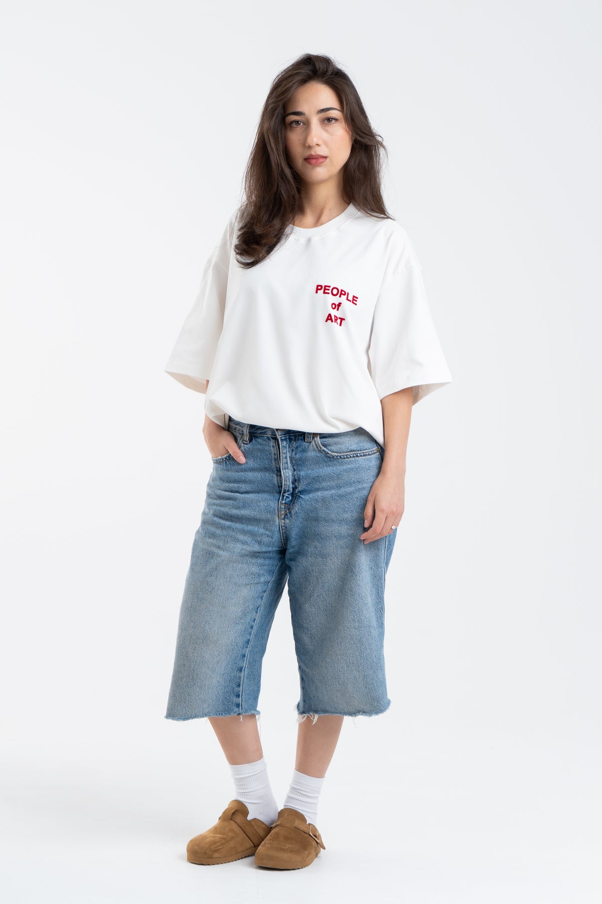 WHITE/RED ENGLISH TEE