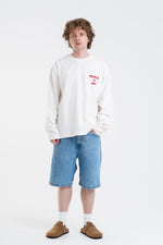 WHITE/RED ENGLISH LONGSLEEVE