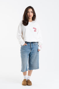 WHITE/RED ENGLISH LONGSLEEVE