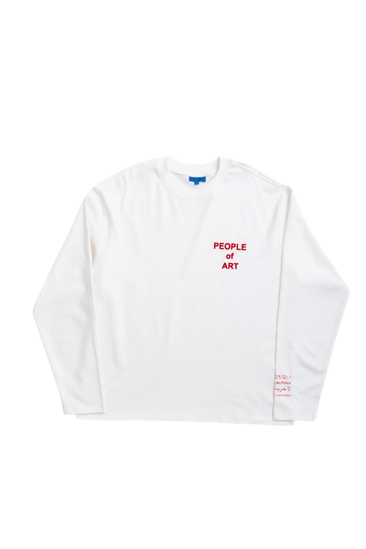 WHITE/RED ENGLISH LONGSLEEVE