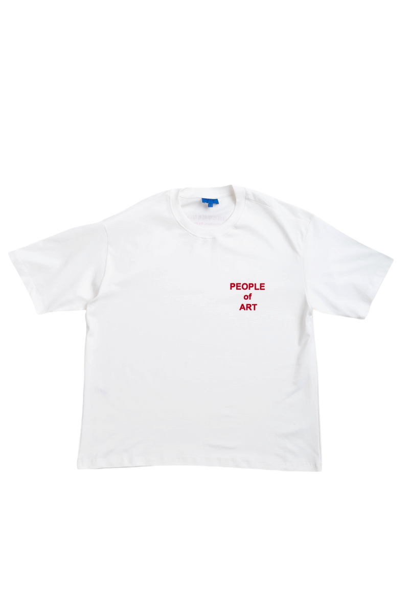 WHITE/RED ENGLISH TEE