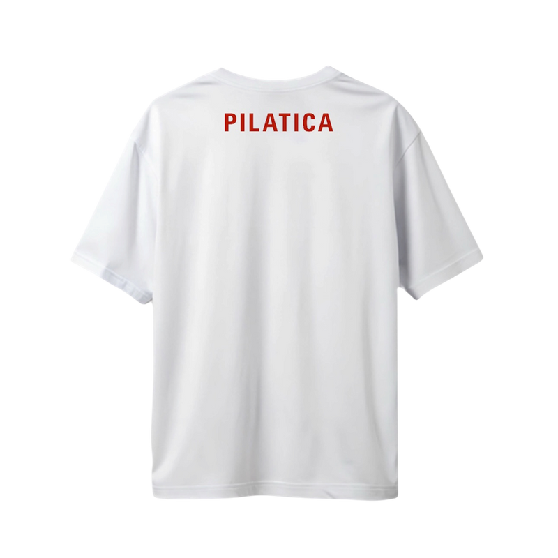 WHITE/RED ARABIC PILATICA TEE