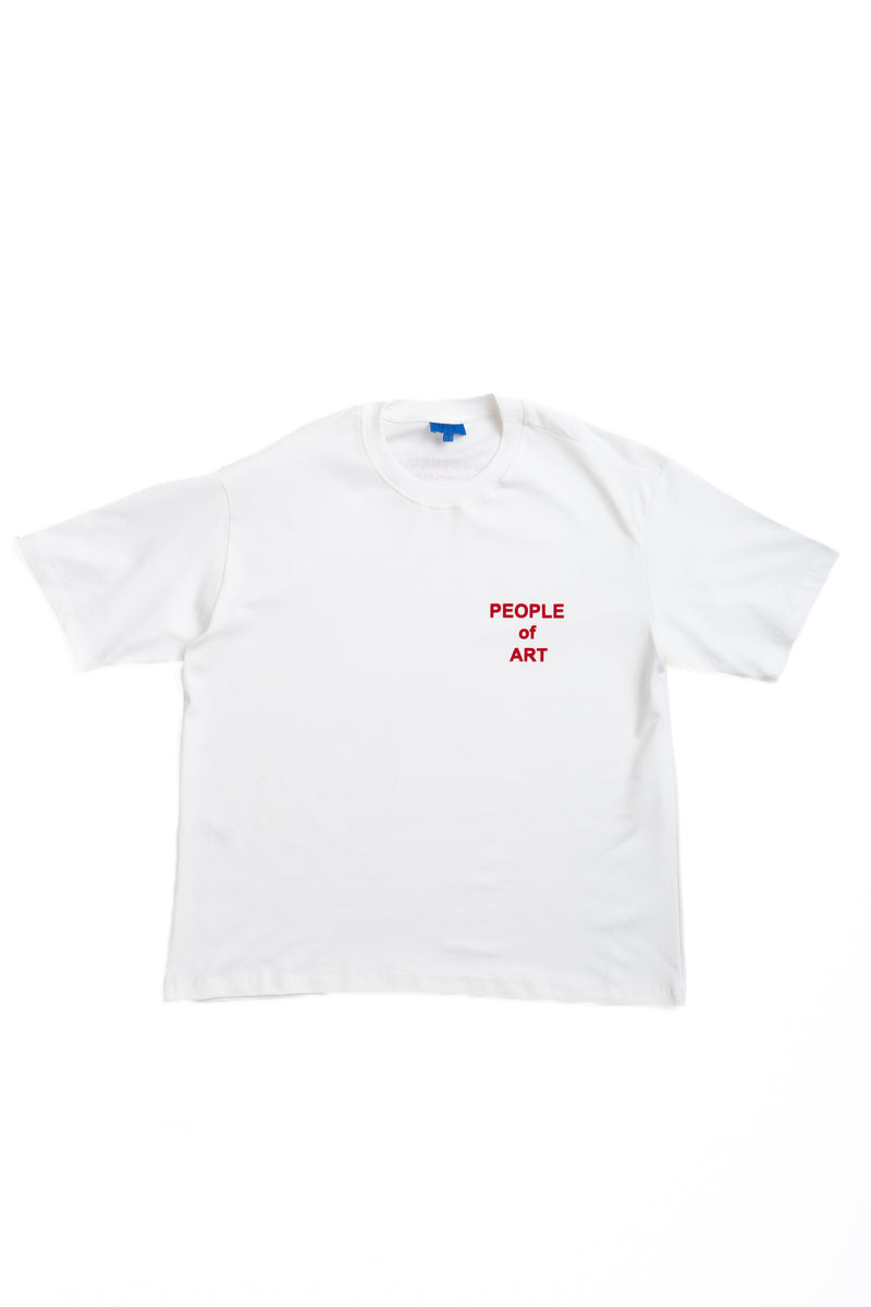 WHITE/RED ENGLISH PILATICA TEE