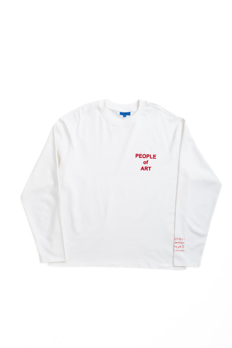 WHITE/RED ENGLISH PILATICA LONGSLEEVE